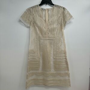Per Se by Carlisle Dress Womens Size 10 Sheer Lace Embroidered